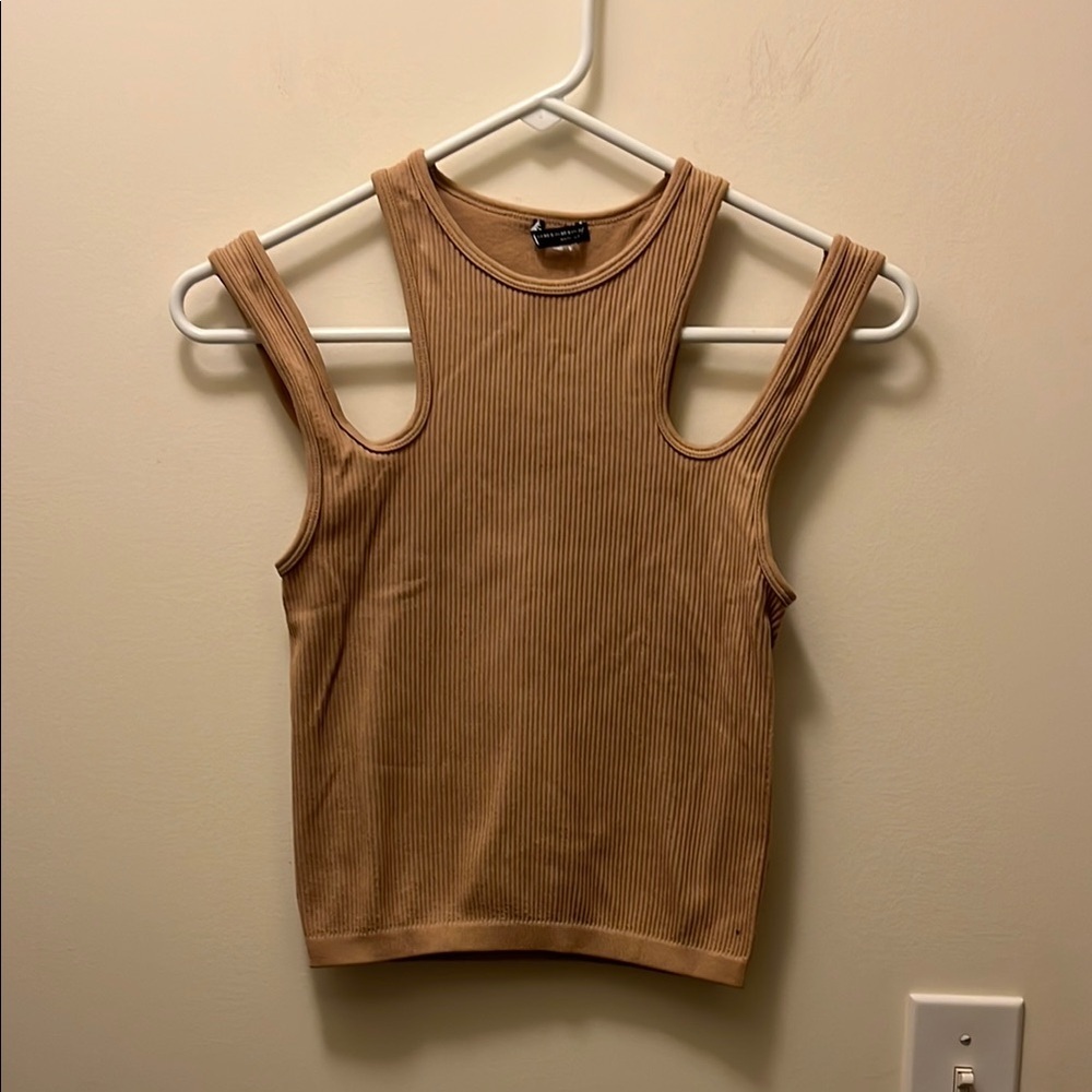 ZARA Tan ribbed crop top from Size XS/S